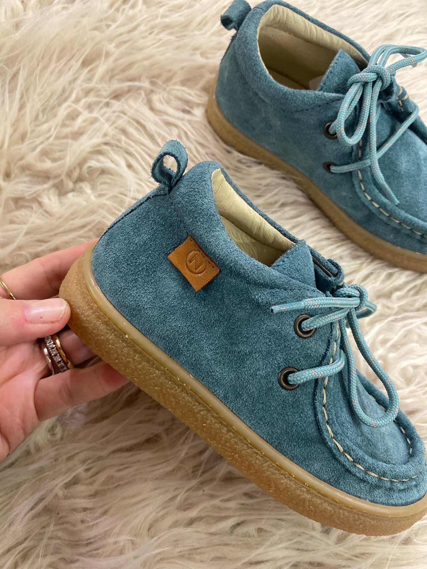 Polacchino in suede colore menta