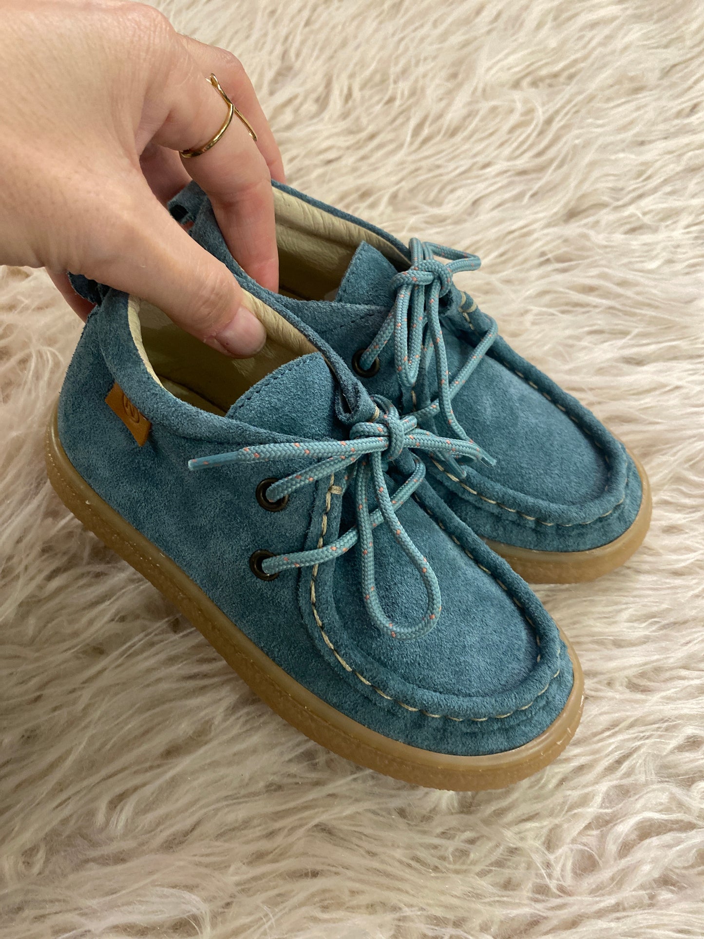 Polacchino in suede colore menta