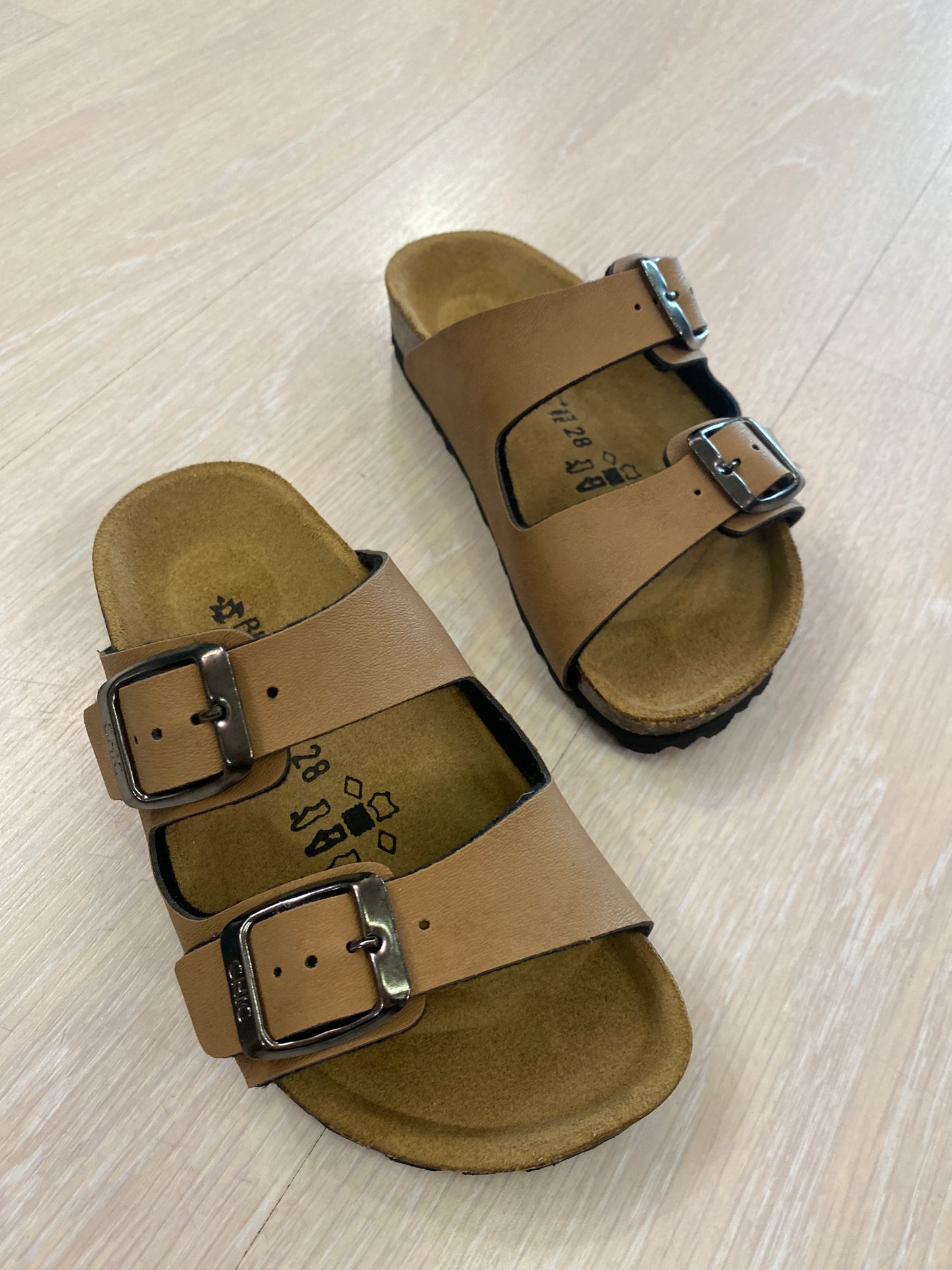 BIOCHIC ciabatta doppia fascia colore cognac