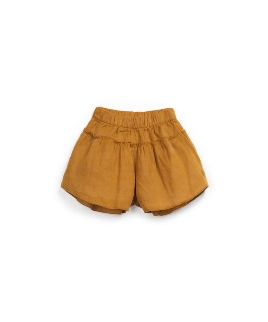 Shorts in lino colore curcuma