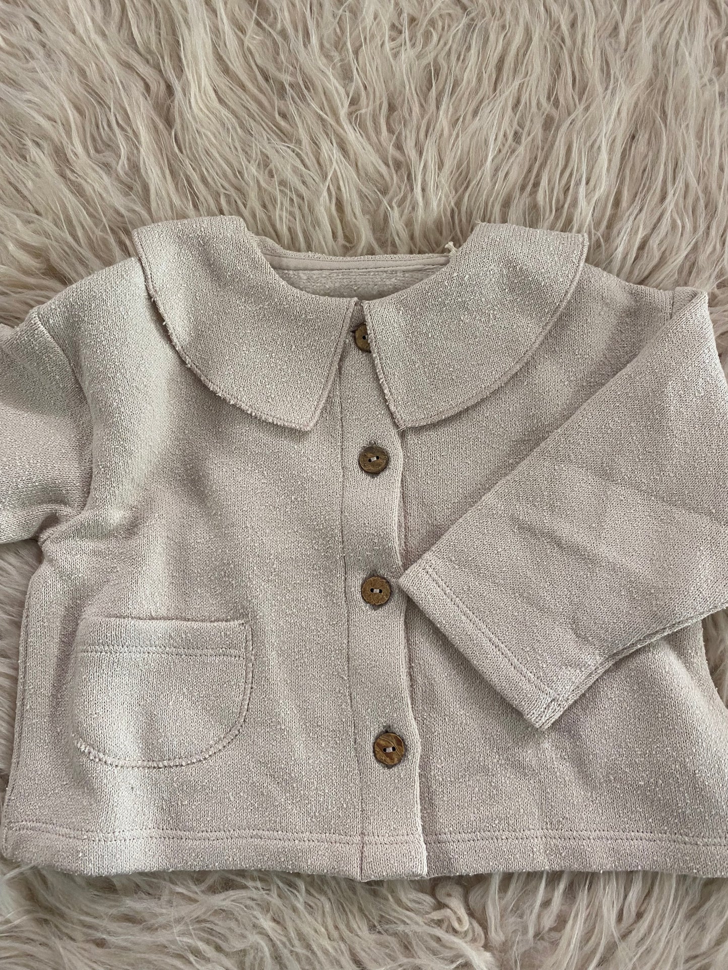Cardigan in caldo cotone colore beige chiaro