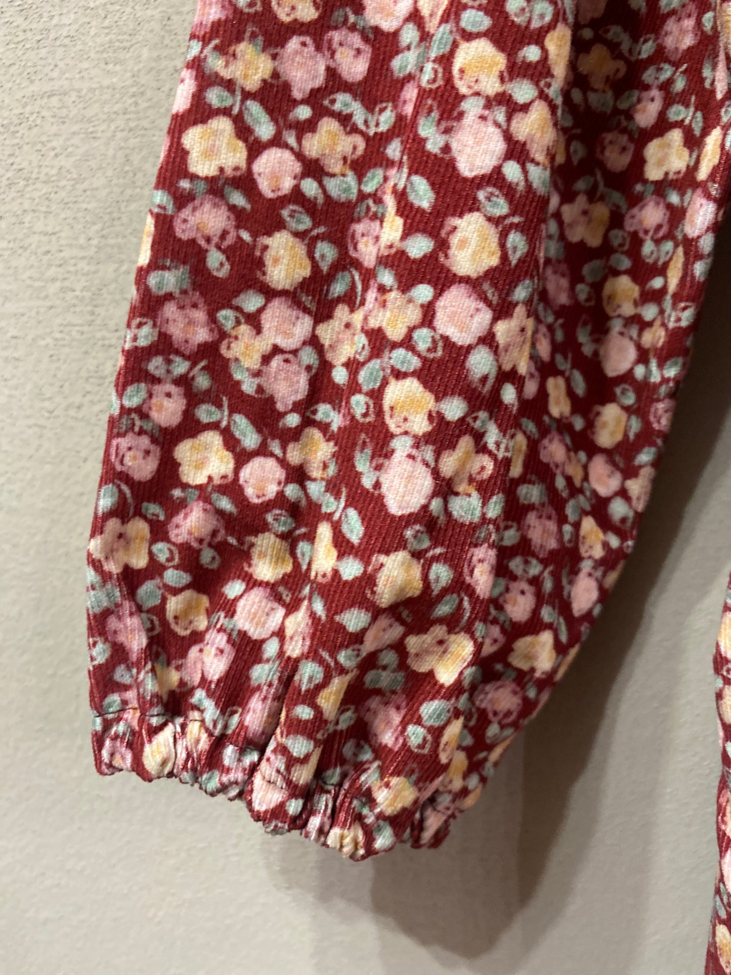 Abito lungo in velluto mille righe stampa fiori