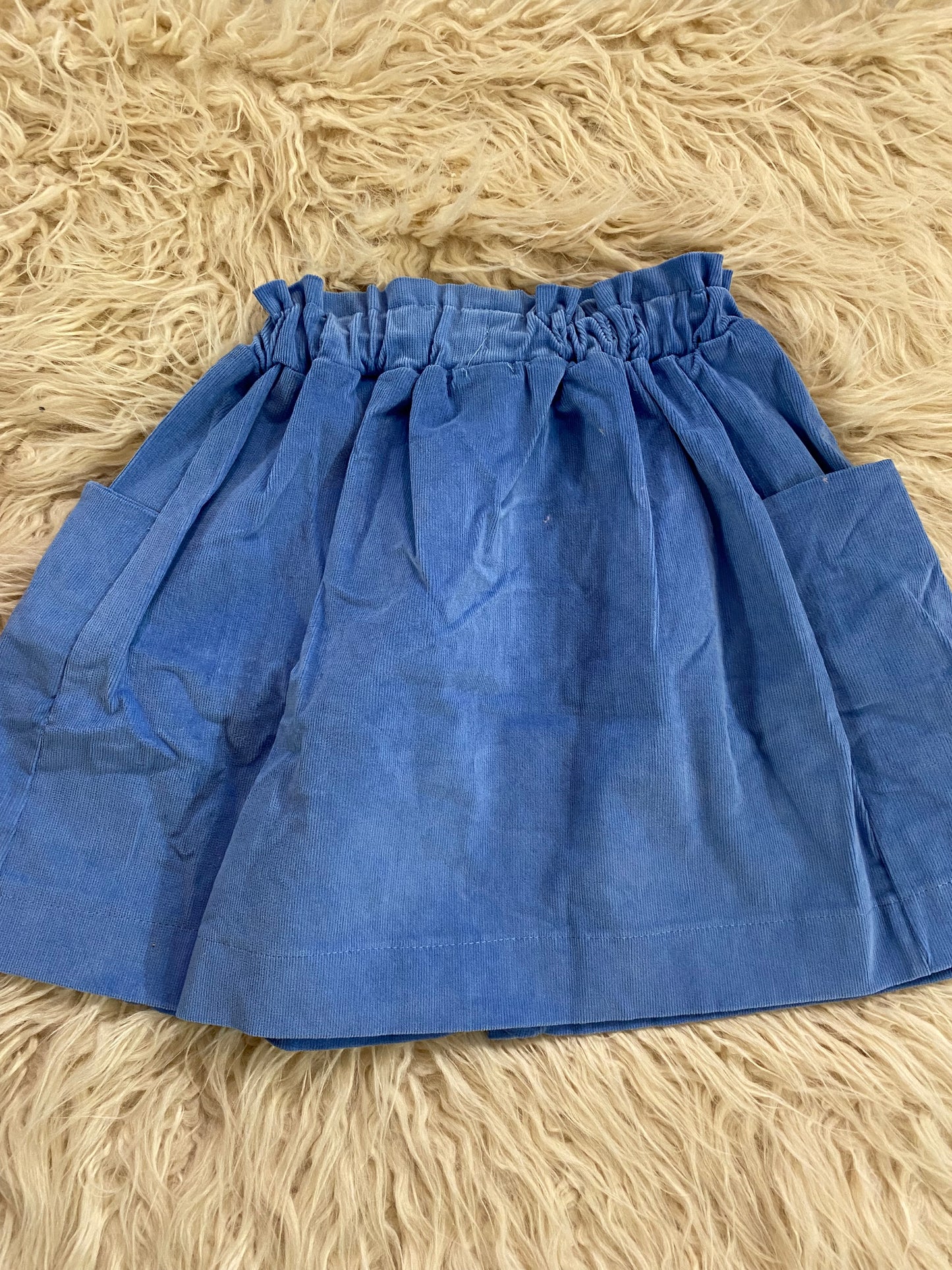Gonna in velluto a costina colore azzurro
