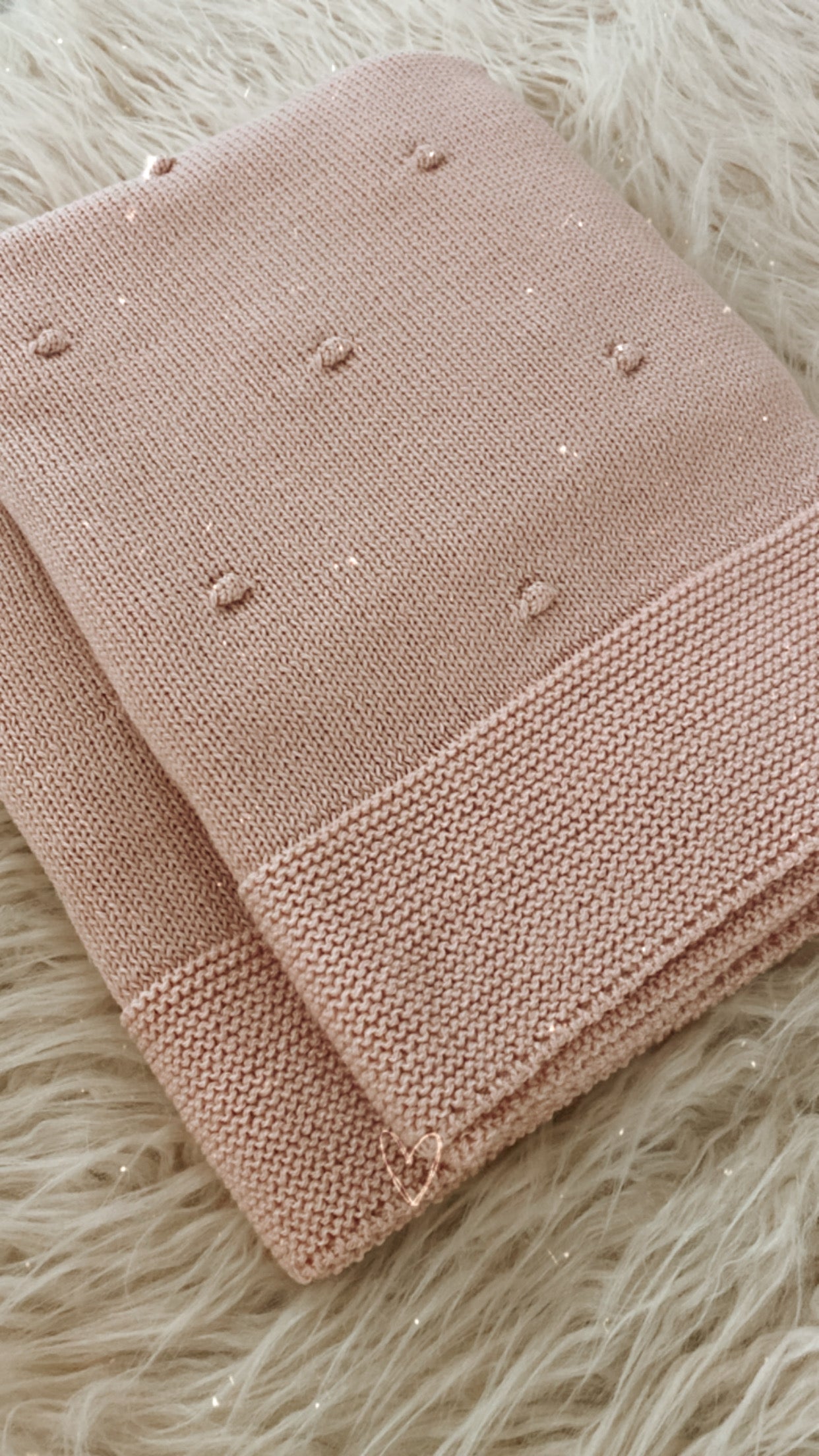 Coperta in lana merino colore rosa polvere