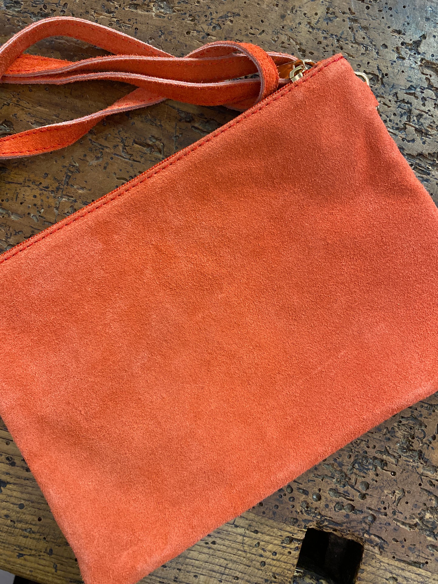 Josephine tracolla in pelle toni arancio