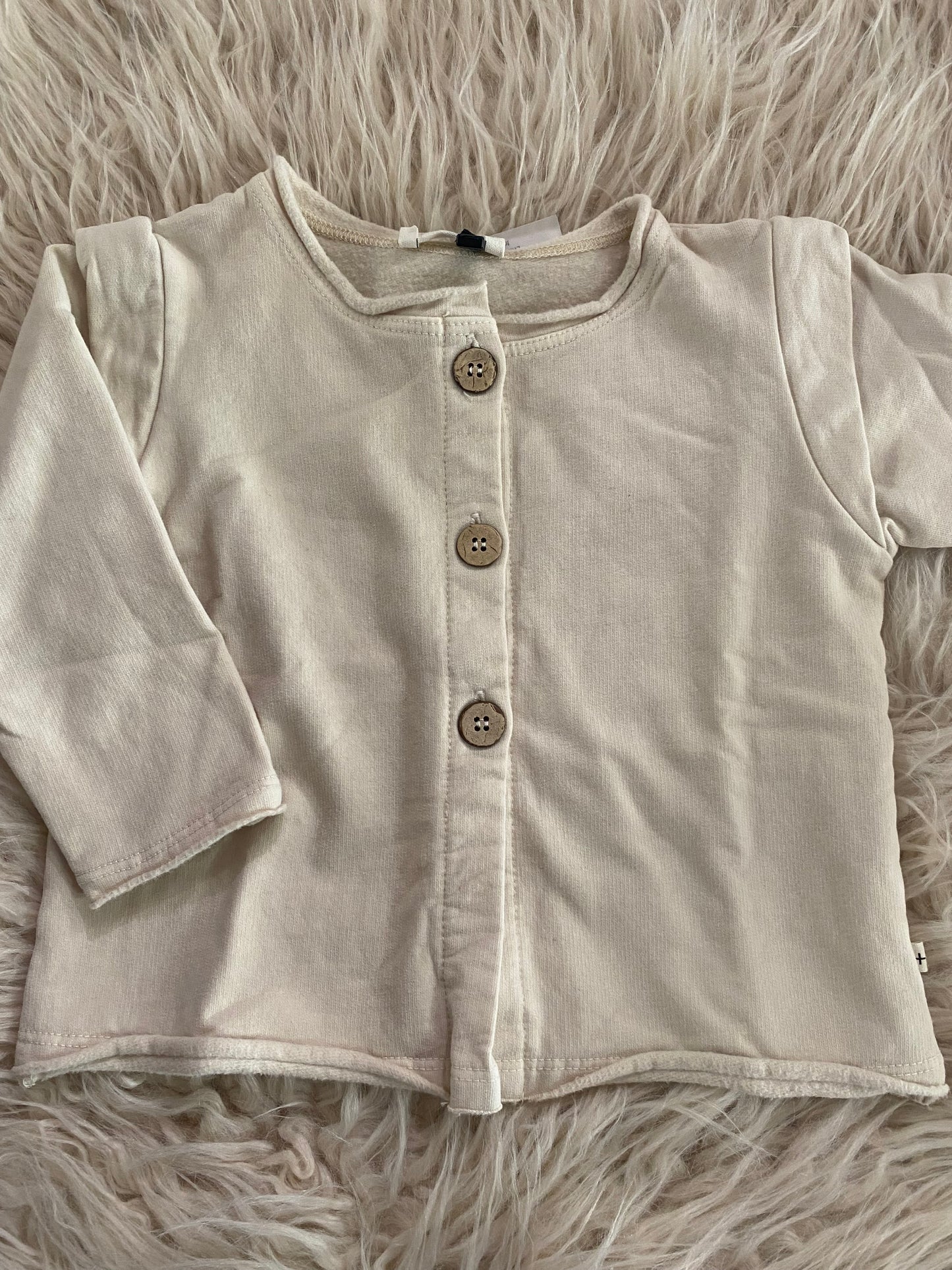 Cardigan in felpa colore panna