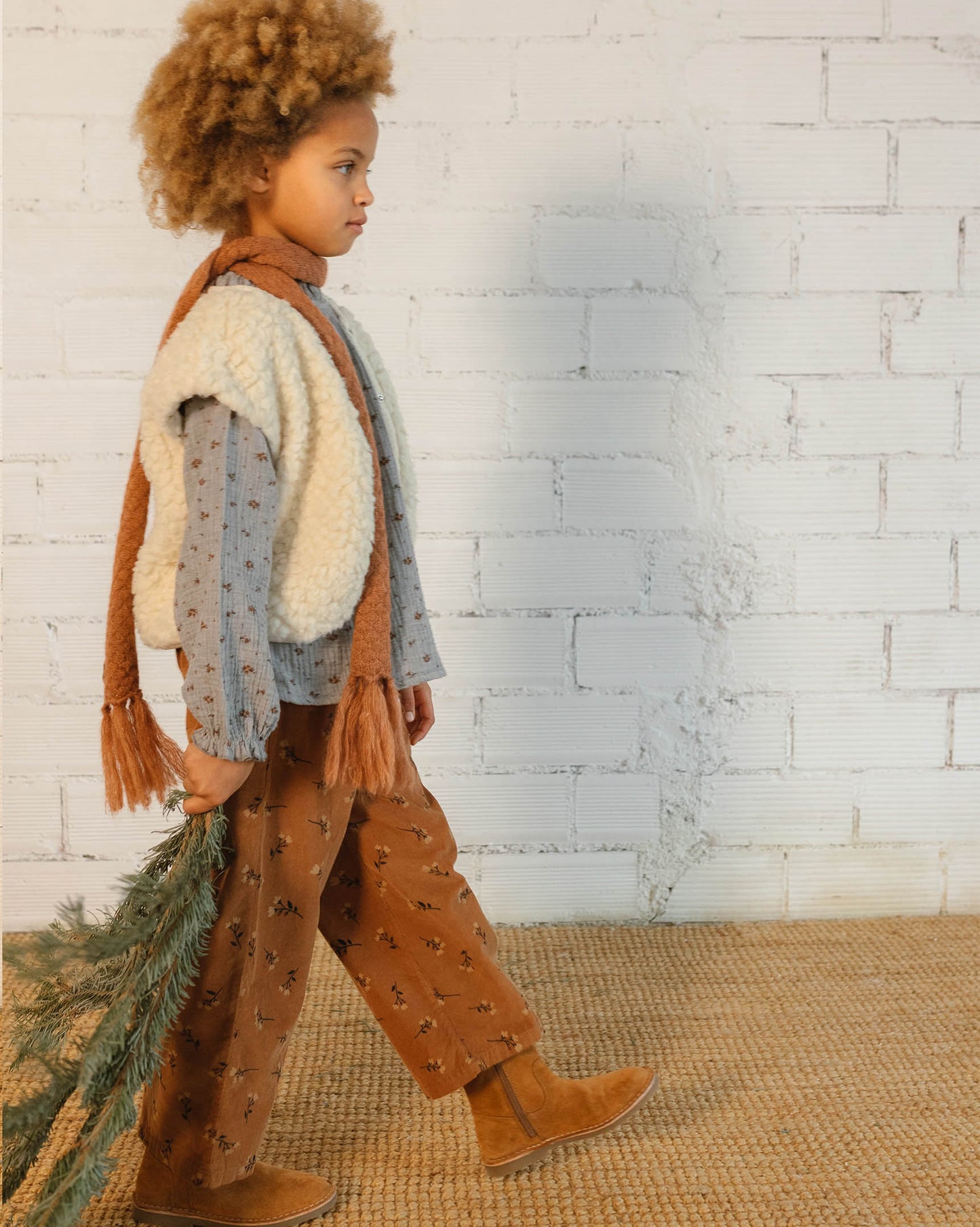 Pantaloni fiorellini toffee