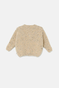 MY LITTLE COZMO cardigan in lana colore sabbia mélange