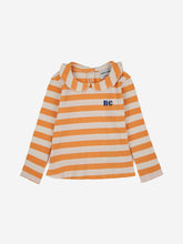 Carica l&#39;immagine nel visualizzatore di Gallery, BOBOCHOSES t-shirt bambina in cotone a costine righe panna e giallo
