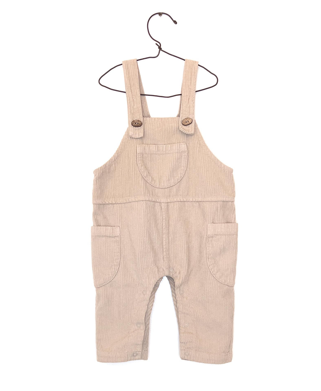 PLAY UP salopette bambino in velluto a coste colore bianco sporco