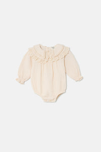MY LITTLE COZMO Camicia body in cotone colore burro