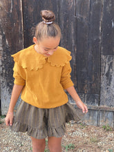 Carica l&#39;immagine nel visualizzatore di Gallery, FIORILE shorts bambina in cotone grigio e ocra
