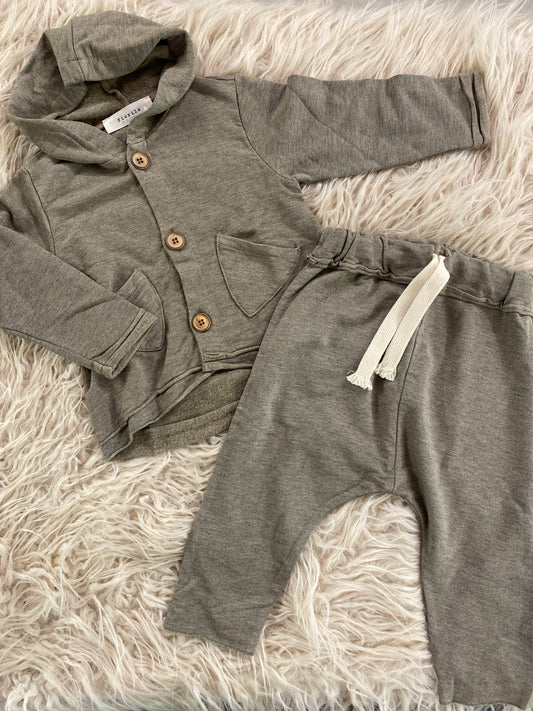 Completo cotone felpato colore taupe