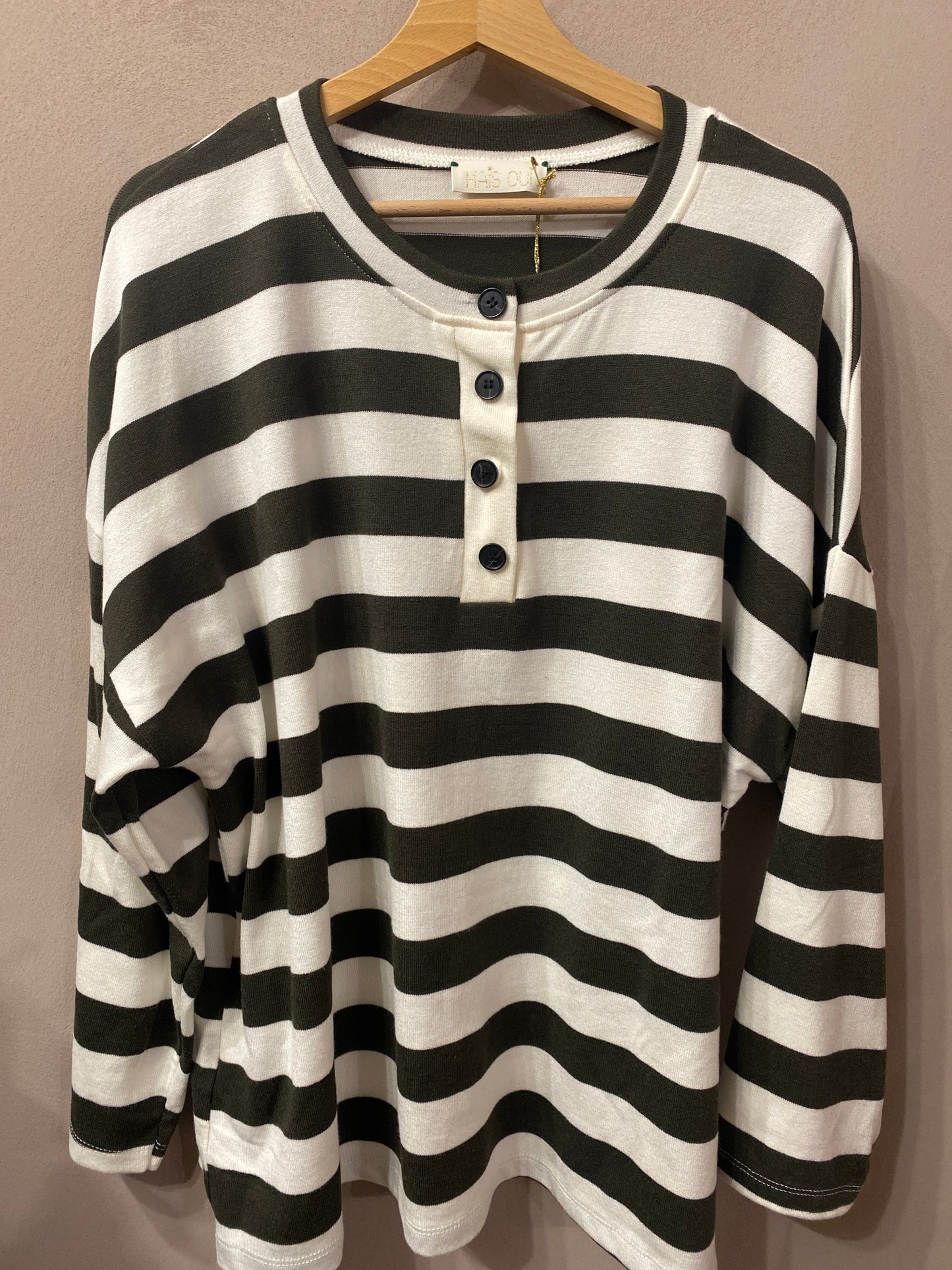Maglia Paris riga latte e verde