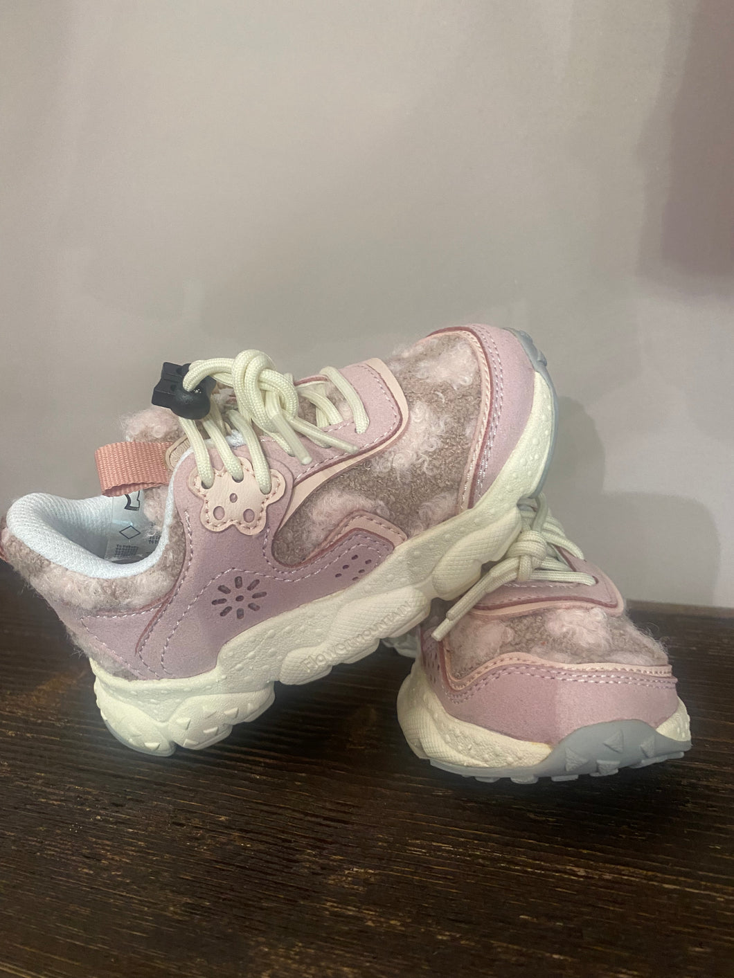 FLOWER MOUNTAIN sneakers in eco pelle e tessuto colore rosa cipria