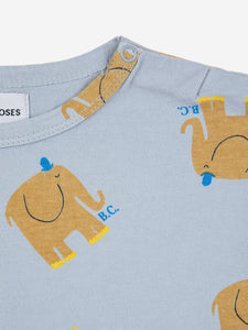 BOBOCHOSES t-shirt bambino cotone colore azzurro stampa elefantini