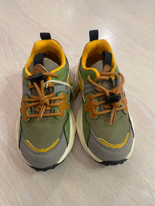 FLOWER MOUNTAIN sneakers bambino eco pelle verde-zucca- grigio