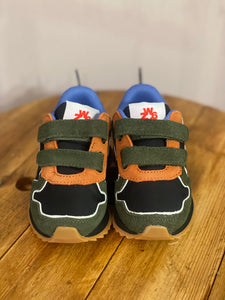 WIZZ sneakers in tessuto tecnico e suede colore verde,nero, azzurro, arancio no