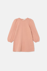 MY LITTLE COZMO abito bambina in cotone lavorato colore rosa antico