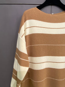 MAIS OUI Madame abito donna in misto lana colore panna camel