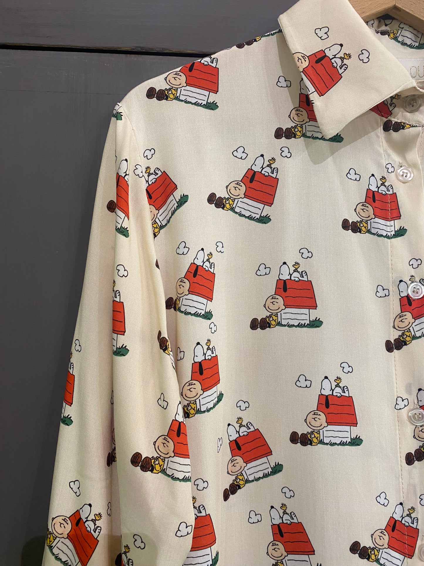 Snoopy camicia donna in viscosa stampa cartoon