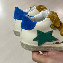 Carica l&#39;immagine nel visualizzatore di Gallery, FALCOTTO sneakers bambino pelle bianco grigio militare zucca
