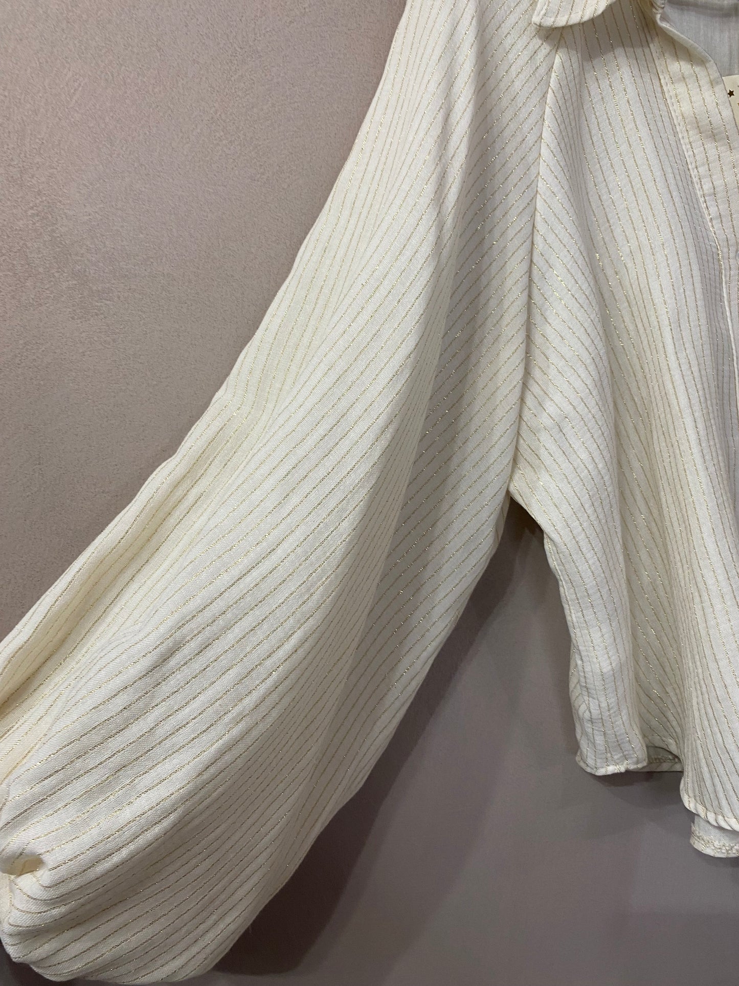 Camicia Carol latte riga oro