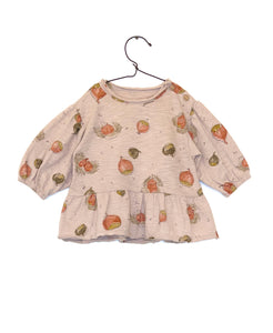 PLAY UP t-shirt bambina cotone colore talpa stampa castagne