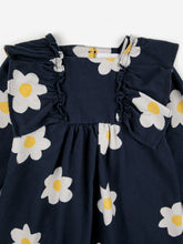 Carica l&#39;immagine nel visualizzatore di Gallery, BOBOCHOSES abito bambina in cotone colore blu stampa fiori
