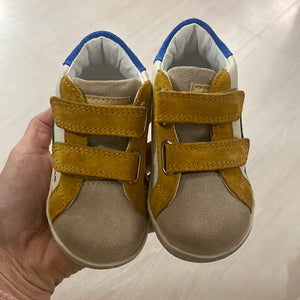FALCOTTO sneakers bambino pelle bianco grigio militare zucca