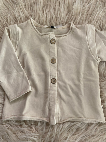 Cardigan in felpa colore panna