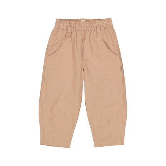 Pantalone in cotone colore sabbia