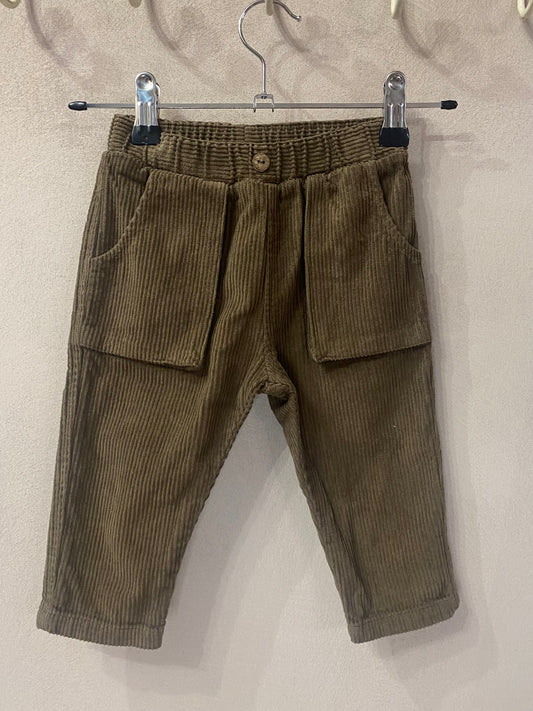 Pantalone in velluto a coste colore cioccolato