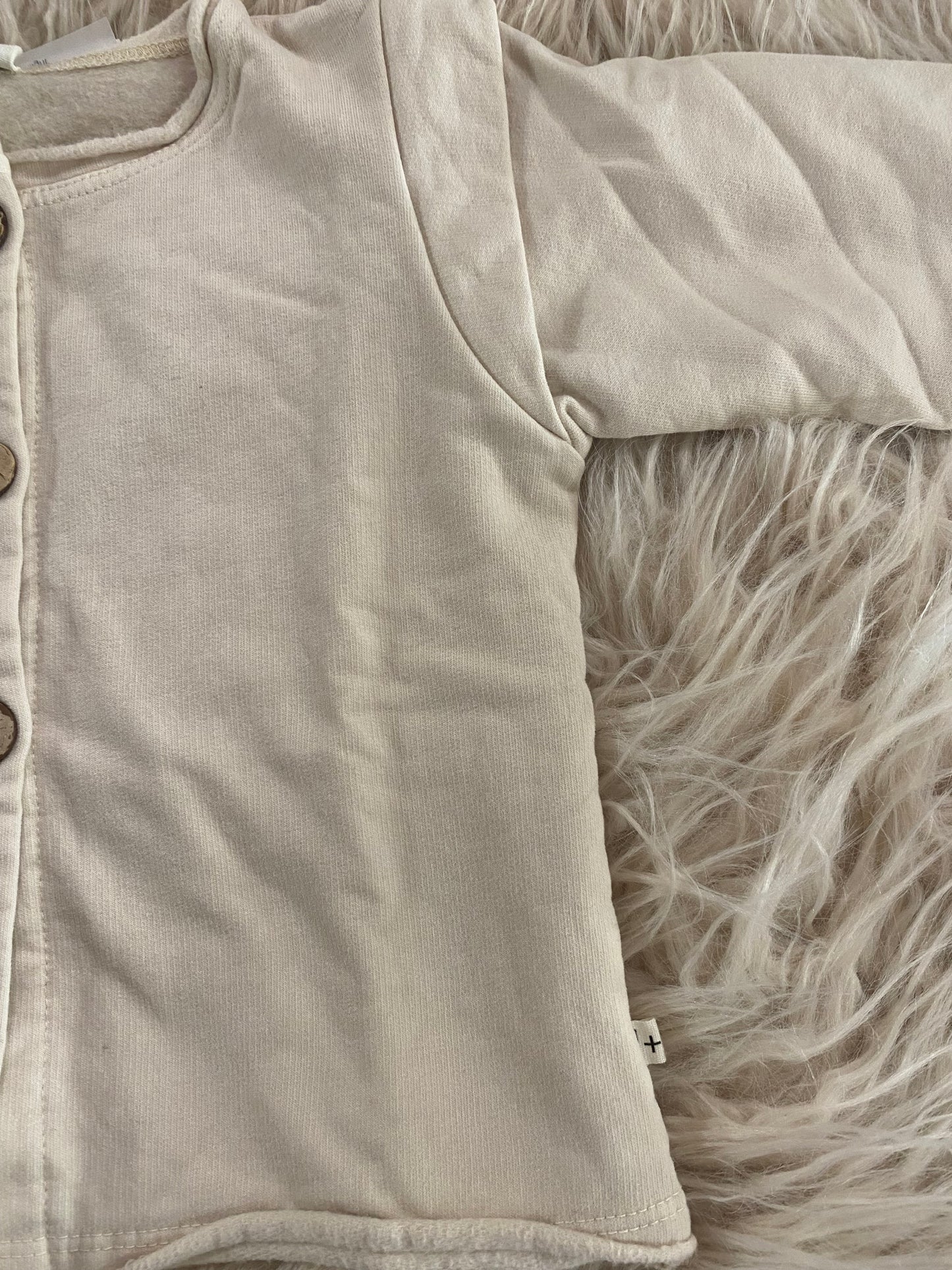 Cardigan in felpa colore panna