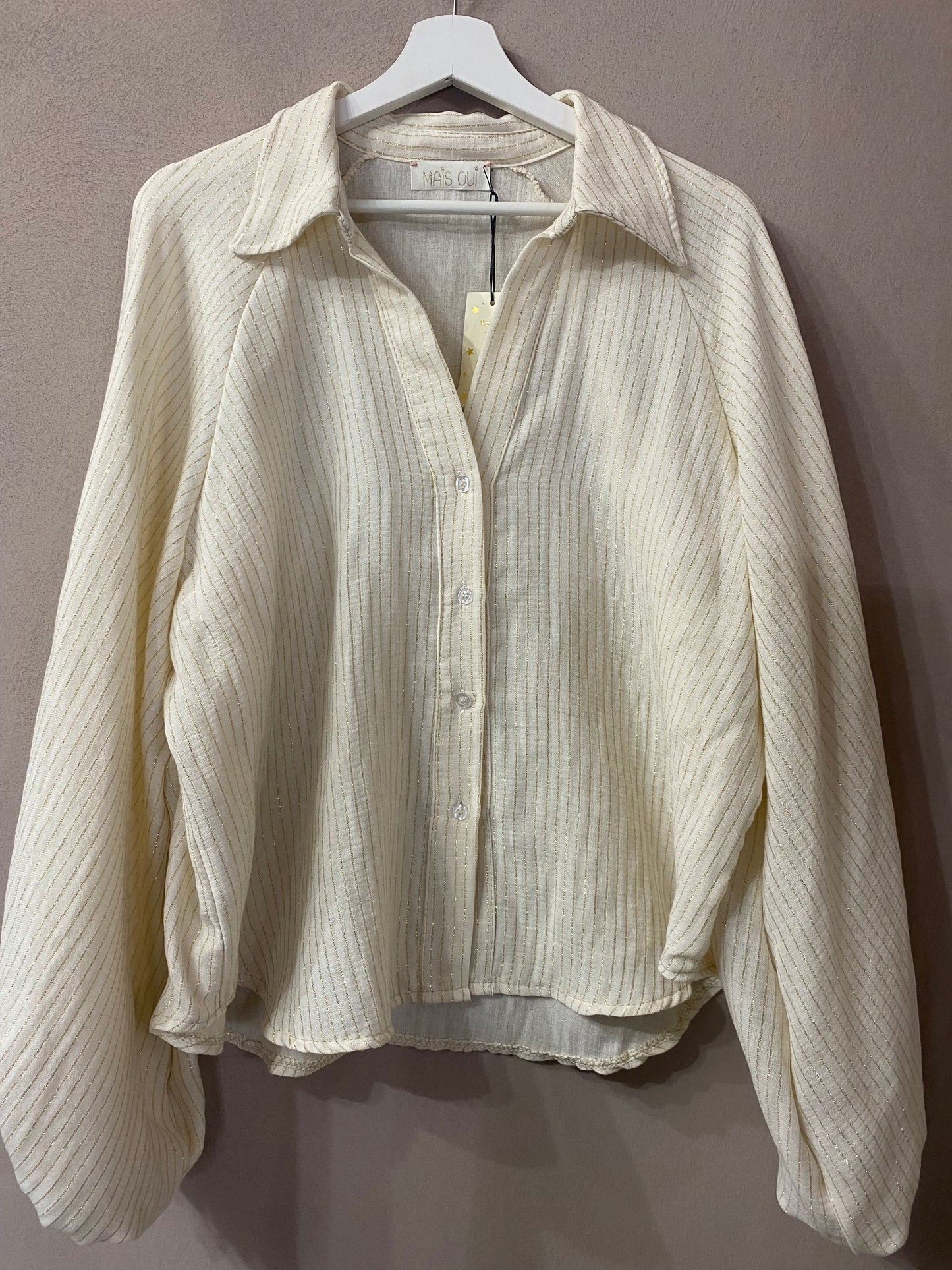 Camicia Carol latte riga oro