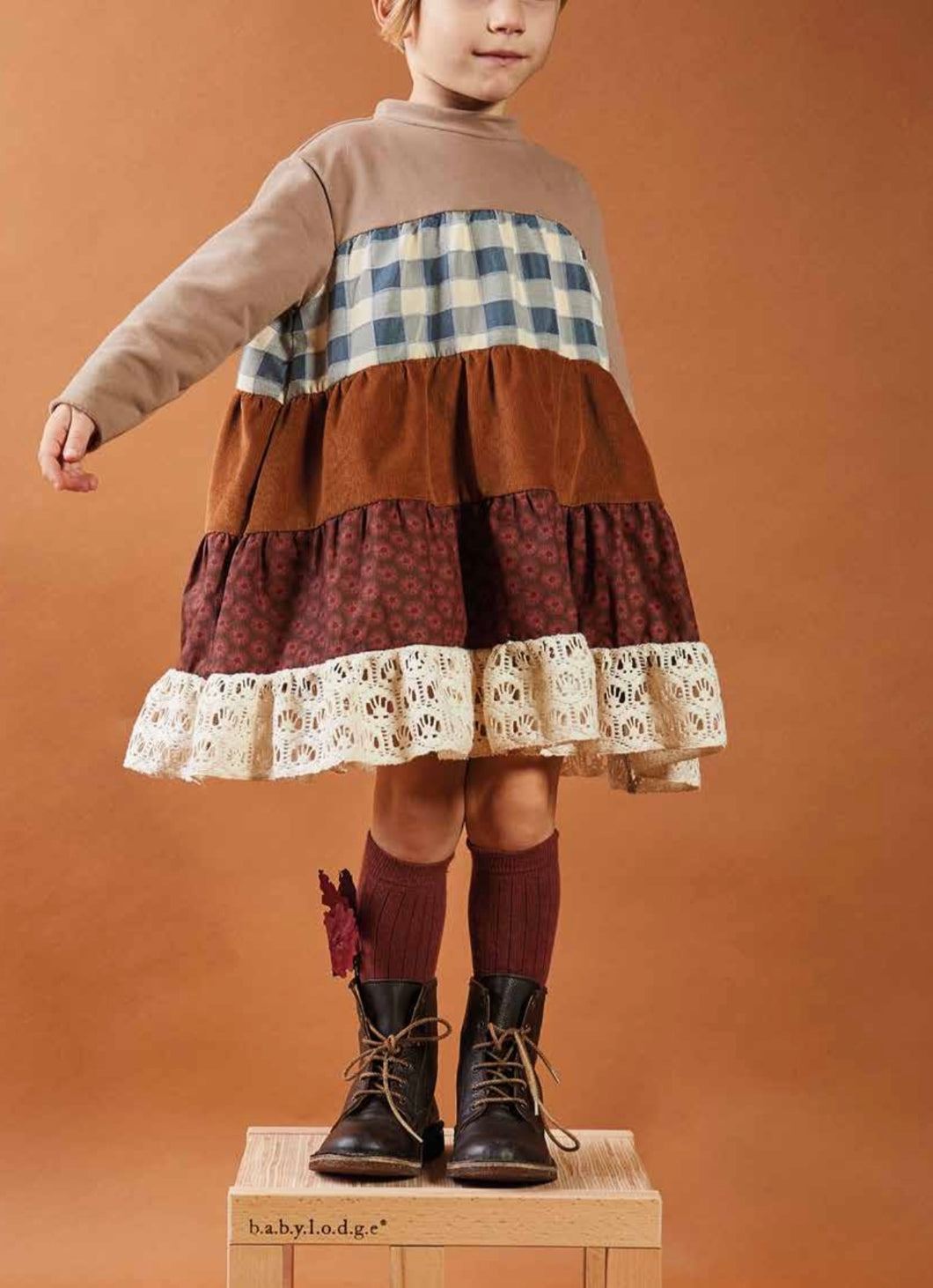 MYMIKY abito bambina a balze patchwork