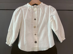 MYMIKY camicia bambina in cotone colore latte con rouches