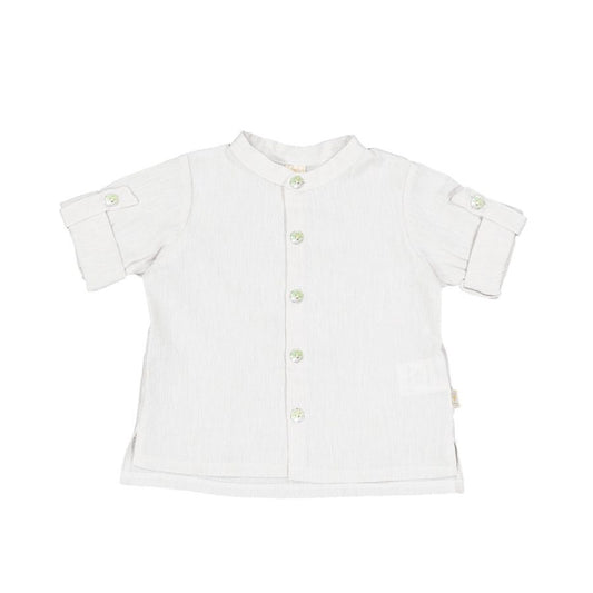 Camicia in lino coreana bianca