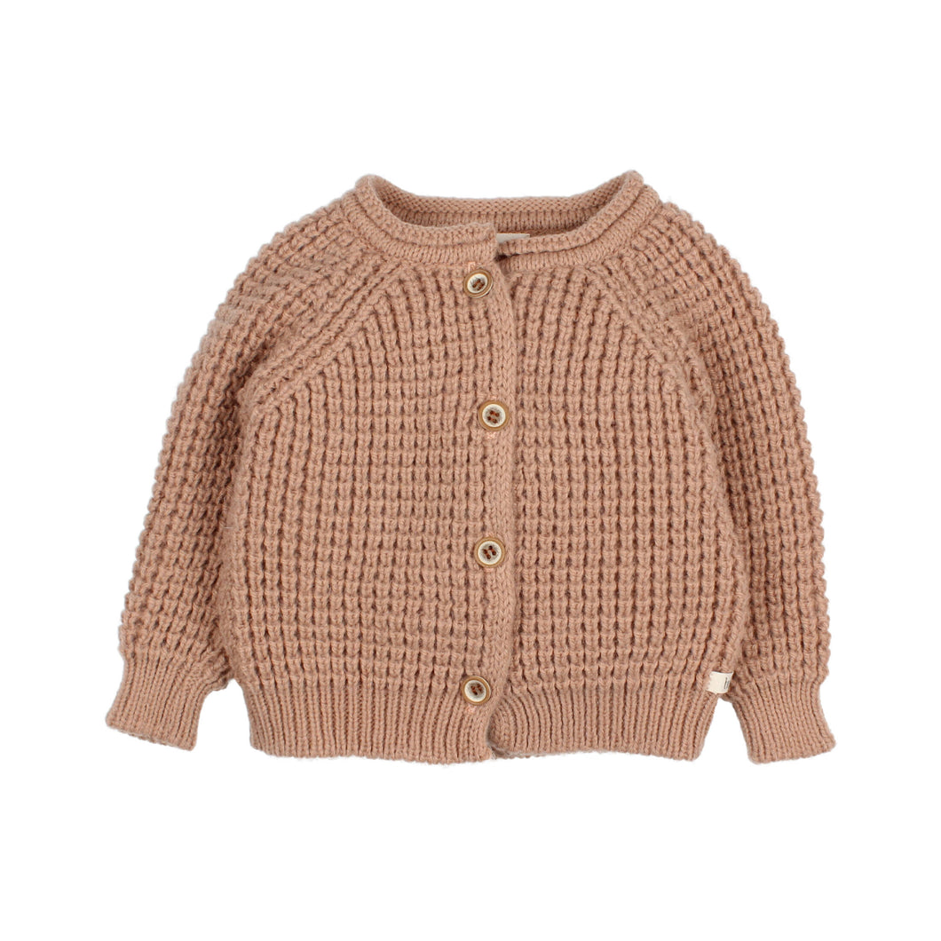 BUHO BARCELONA cardigan per bambina misto lana colore cacao