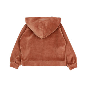 BUHO BARCELONA completo per bambina in velluto colore old rose
