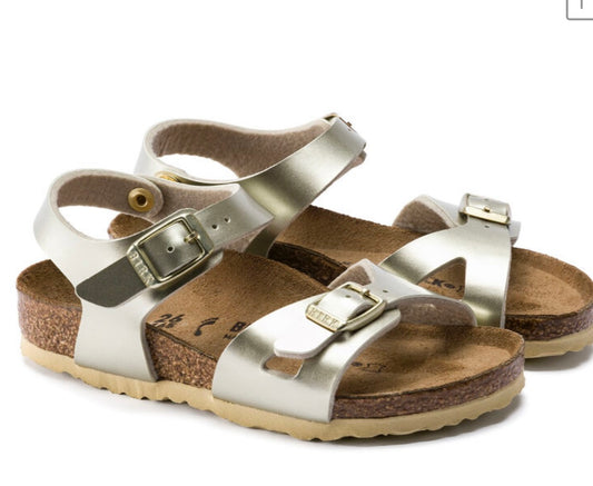 BIRKENSTOCK Rio sandalo bambina metallic gold