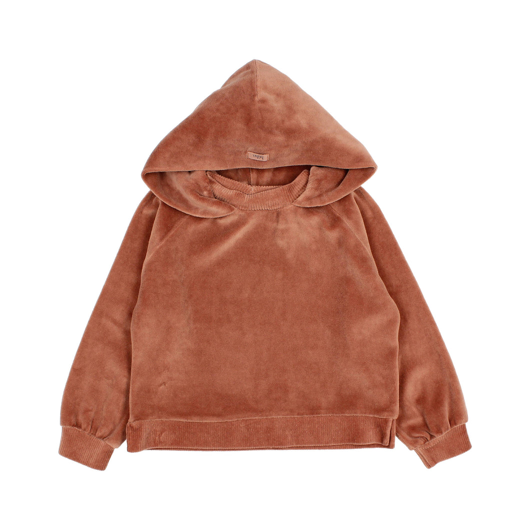 BUHO BARCELONA completo per bambina in velluto colore old rose