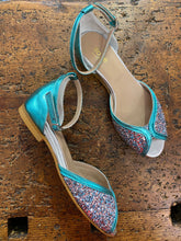 Carica l&#39;immagine nel visualizzatore di Gallery, HOPE sandalo donna glitter argento e verde acqua
