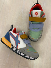 Carica l&#39;immagine nel visualizzatore di Gallery, WIZZ sneakers in tessuto e suede azzurro grigio verde zucca

