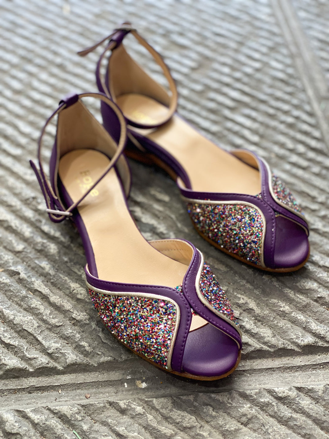 HOPE sandali donna glitter multicolor e viola