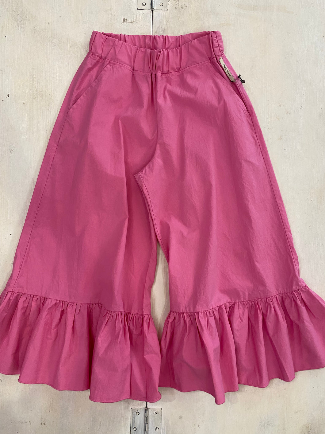 MADILLY pantalone bambina in cotone colore fuxia