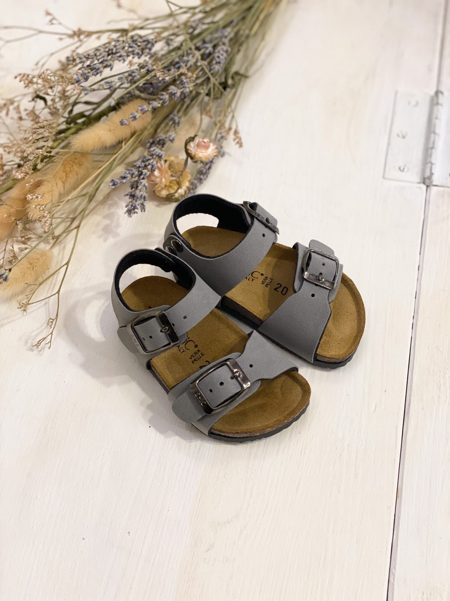 BIOCHIC sandali bambino in pelle colore grigio