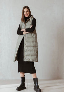 Indi & Cold piumino gilè donna colore verde salvia