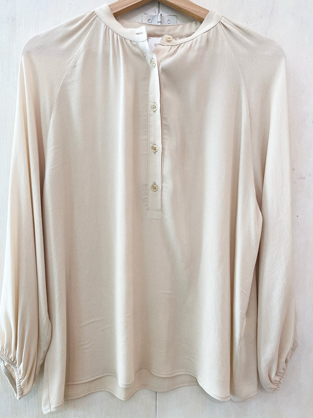 EMMA blusa donna in crepe di viscosa colore burro