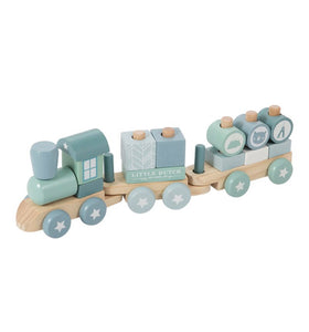 LITTLE DUTCH Trenino in legno toni azzurri